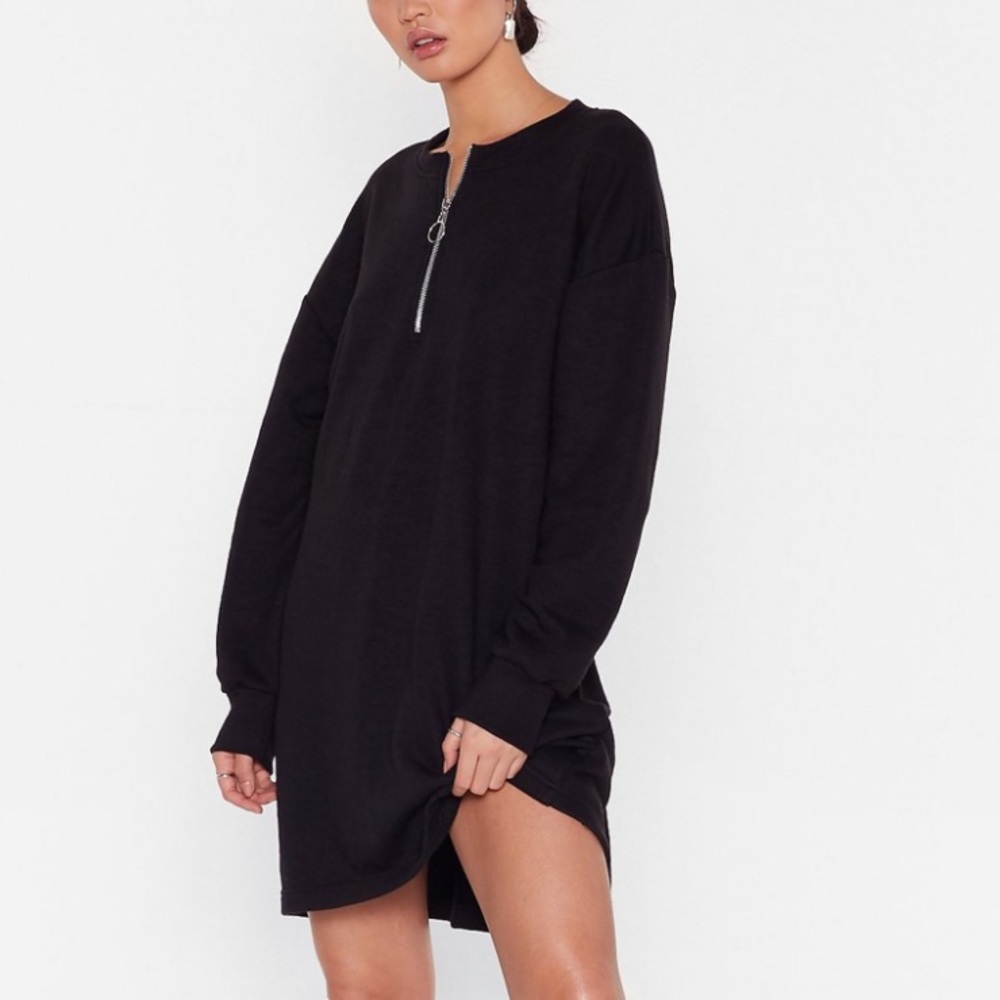 Zip Up Sweater Dress